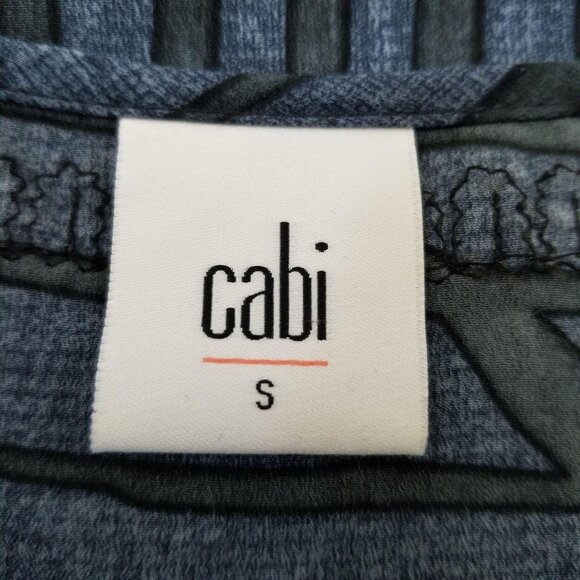 CAbi 3334 S Top Sleeveless Beaded Tank Blue Striped Business Career - Picture 3 of 6